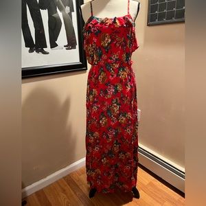 Red Floral Maxi Dress